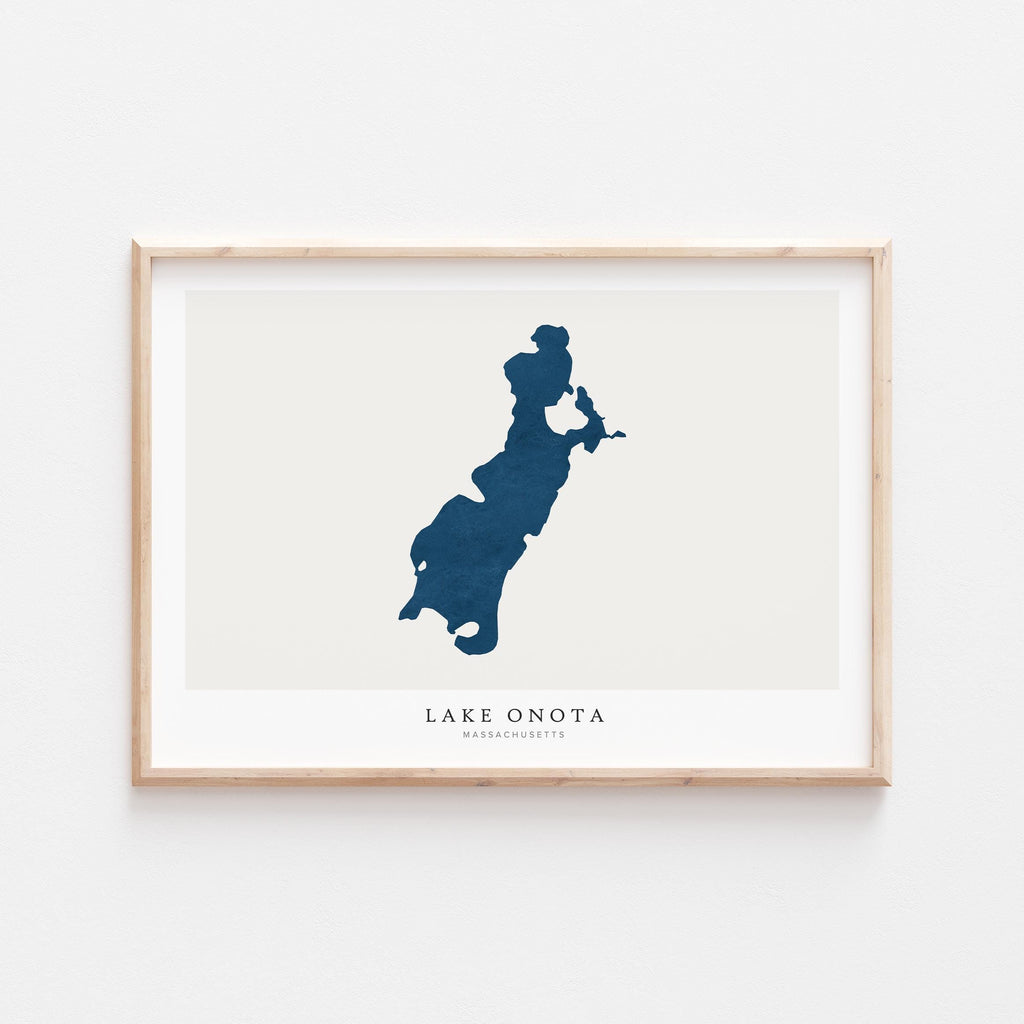 lake onota massachusetts map poster – minimalist lake wall art - image 2