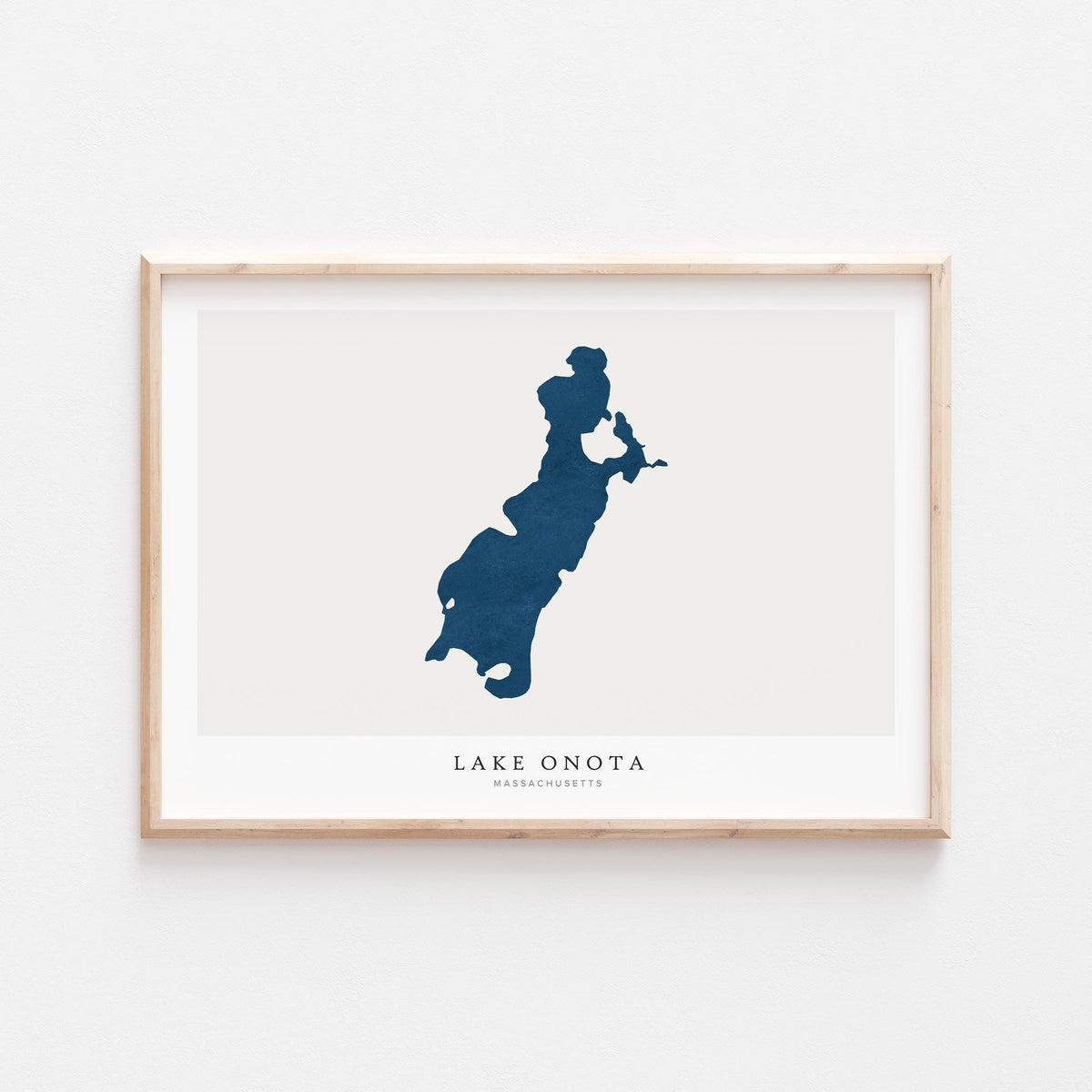 lake onota massachusetts map poster – minimalist lake wall art - image 2