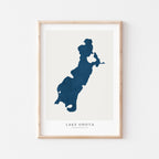 lake onota massachusetts map poster – minimalist lake wall art - image 1