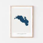 lake wawasee indiana map poster – minimalist lake wall art - image 1