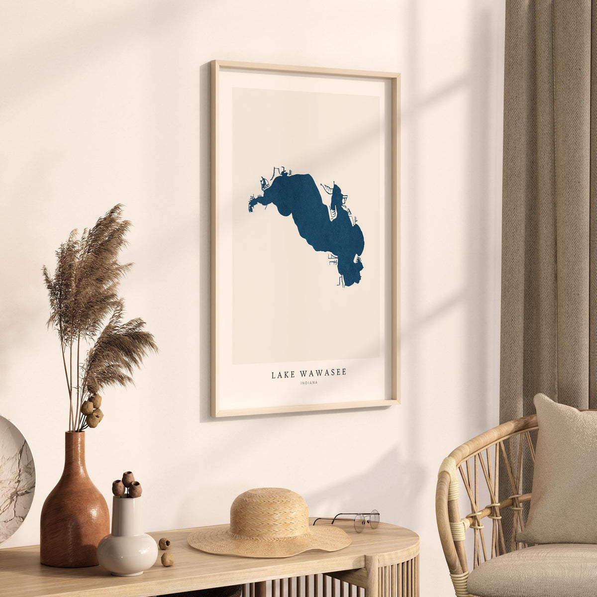 lake wawasee indiana map poster – minimalist lake wall art - image 3