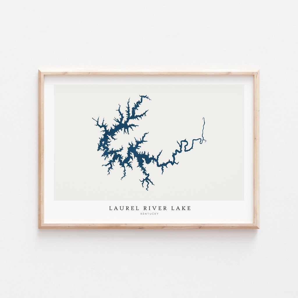 laurel river lake kentucky map poster – minimalist lake wall art - image 1