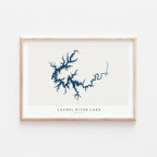 laurel river lake kentucky map poster – minimalist lake wall art - image 1