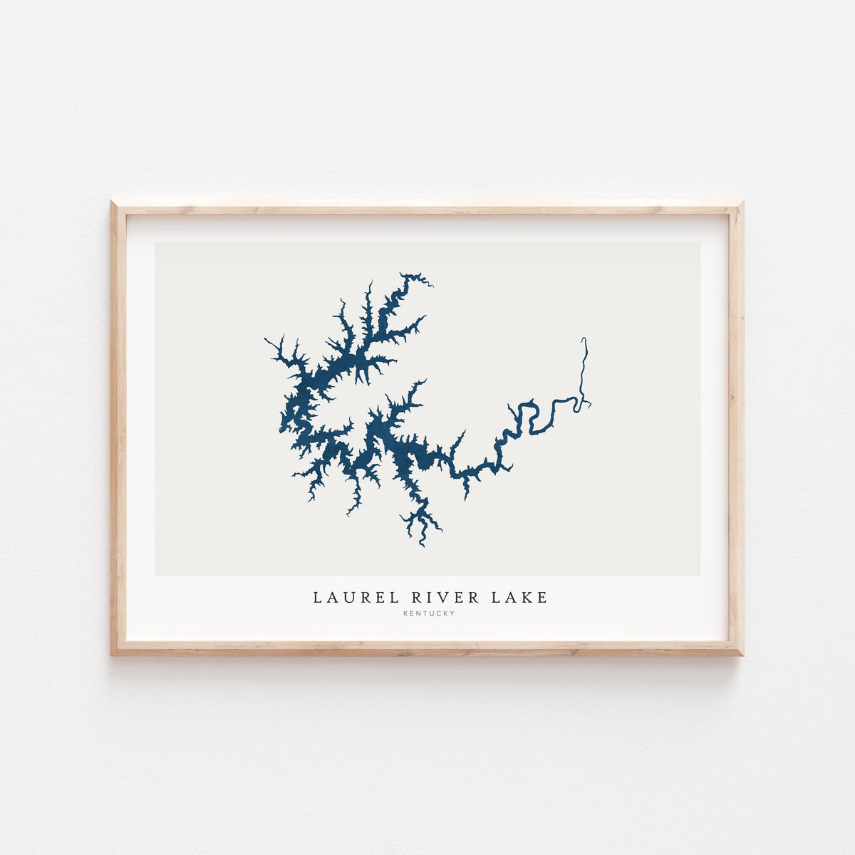 laurel river lake kentucky map poster – minimalist lake wall art - image 1