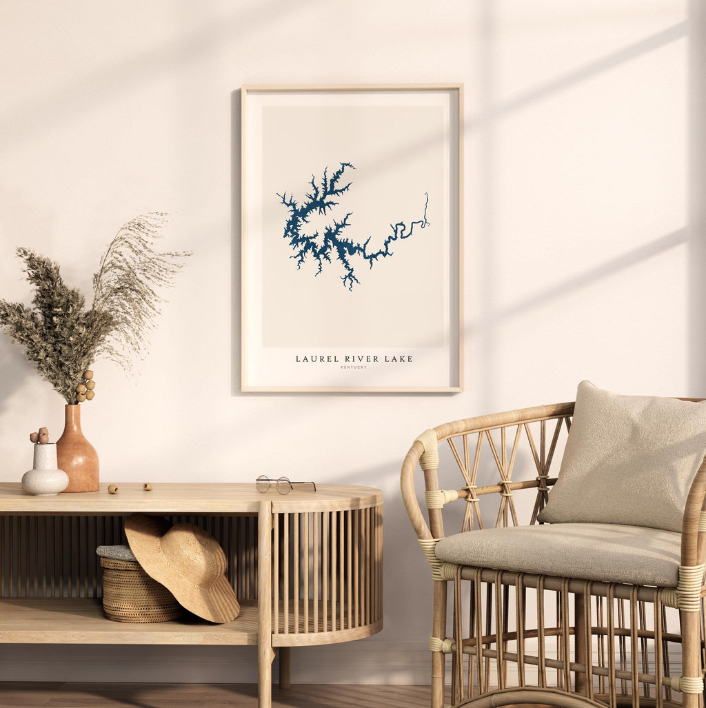 laurel river lake kentucky map poster – minimalist lake wall art - image 5