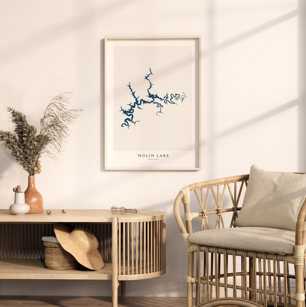 nolin lake kentucky map poster – minimalist lake wall art - image 5