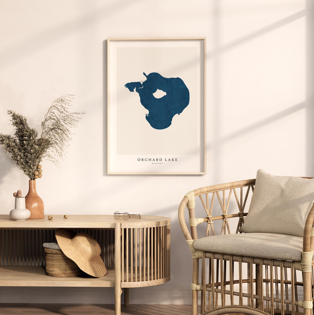orchard lake michigan map poster – minimalist lake wall art - image 5