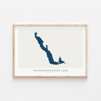 pennesseewassee lake maine map poster – minimalist lake wall art - image 2