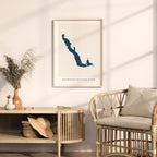 pennesseewassee lake maine map poster – minimalist lake wall art - image 5