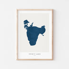spirit lake iowa map poster – minimalist lake wall art - image 1