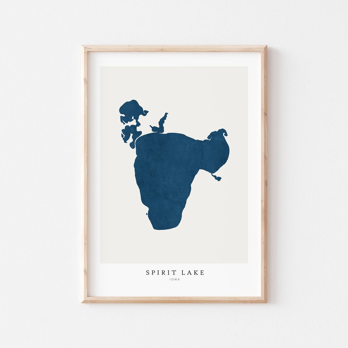spirit lake iowa map poster – minimalist lake wall art - image 1