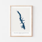 toledo bend reservoir louisiana map poster – minimalist lake wall art - image 1