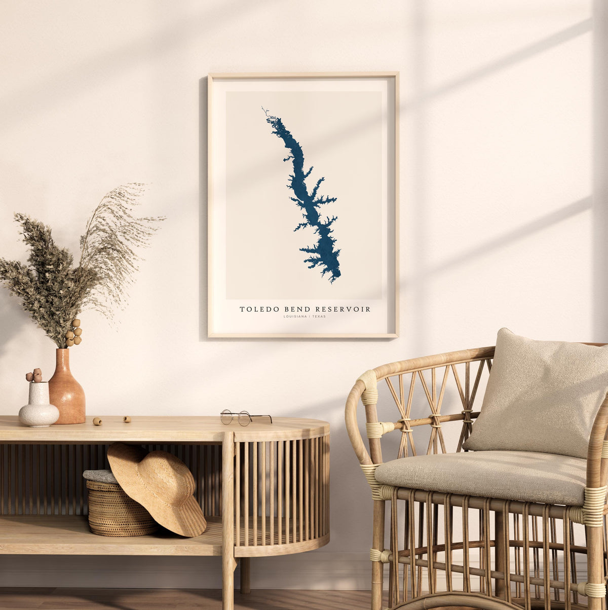 toledo bend reservoir louisiana map poster – minimalist lake wall art - image 5