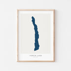 torch lake michigan map poster – minimalist lake wall art - image 1