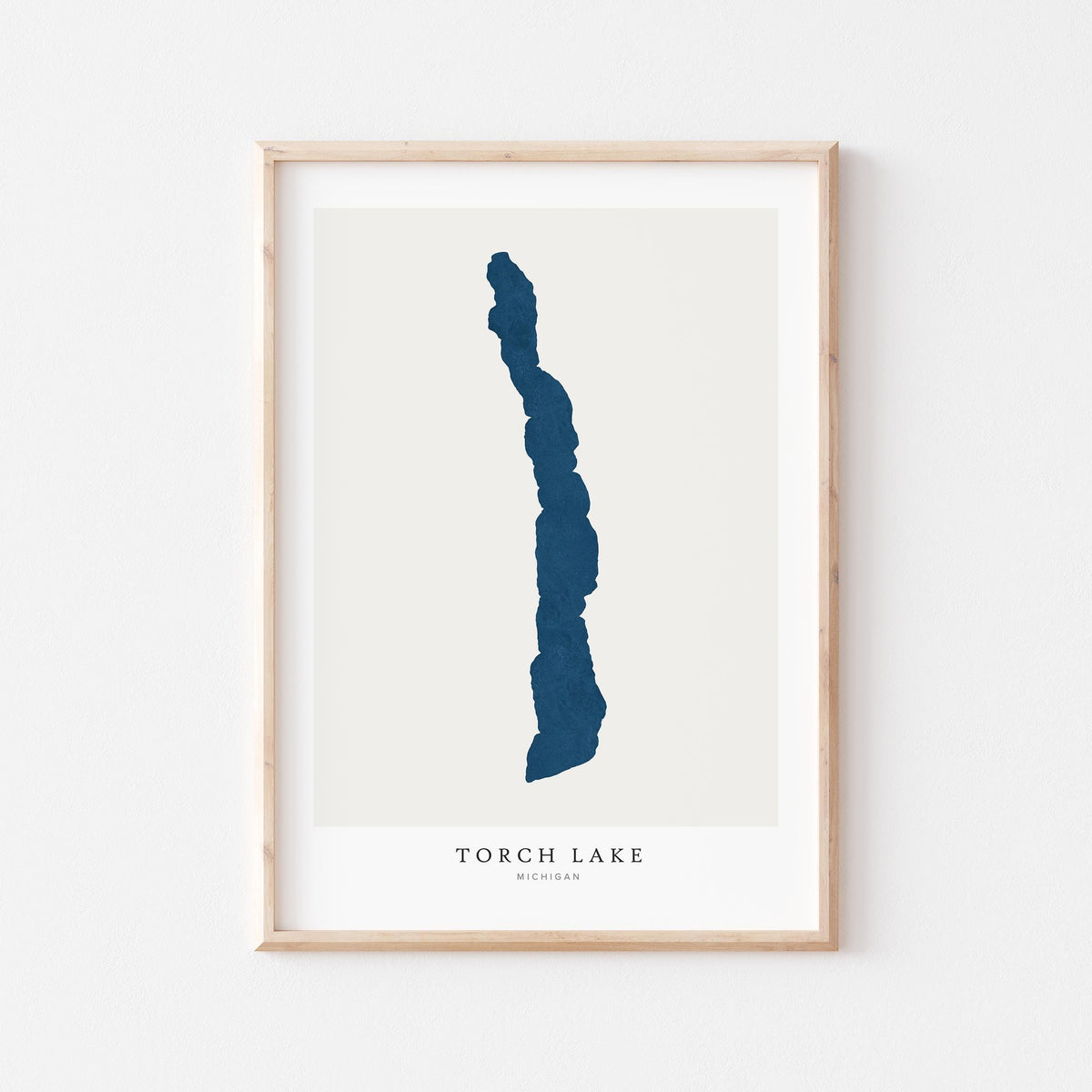 torch lake michigan map poster – minimalist lake wall art - image 1