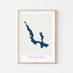 walloon lake michigan map poster – minimalist lake wall art - image 1
