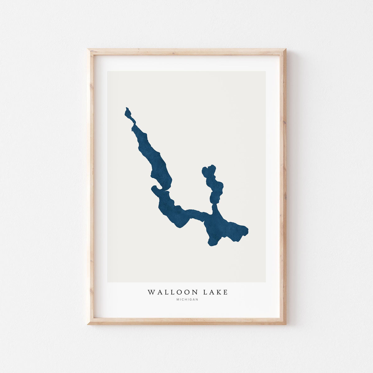 walloon lake michigan map poster – minimalist lake wall art - image 1
