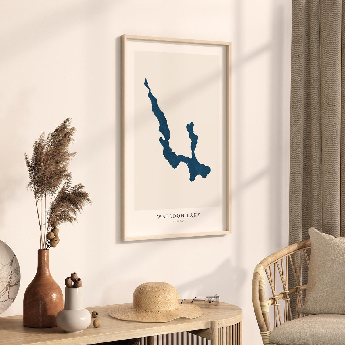walloon lake michigan map poster – minimalist lake wall art - image 3