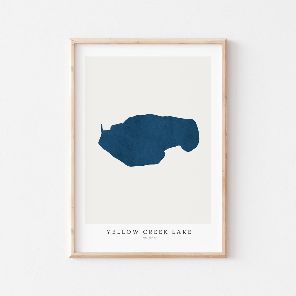 yellow creek lake indiana map poster – minimalist lake wall art - image 2