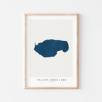 yellow creek lake indiana map poster – minimalist lake wall art - image 2