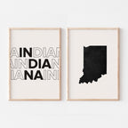 indiana map and typography wall art set - image 5