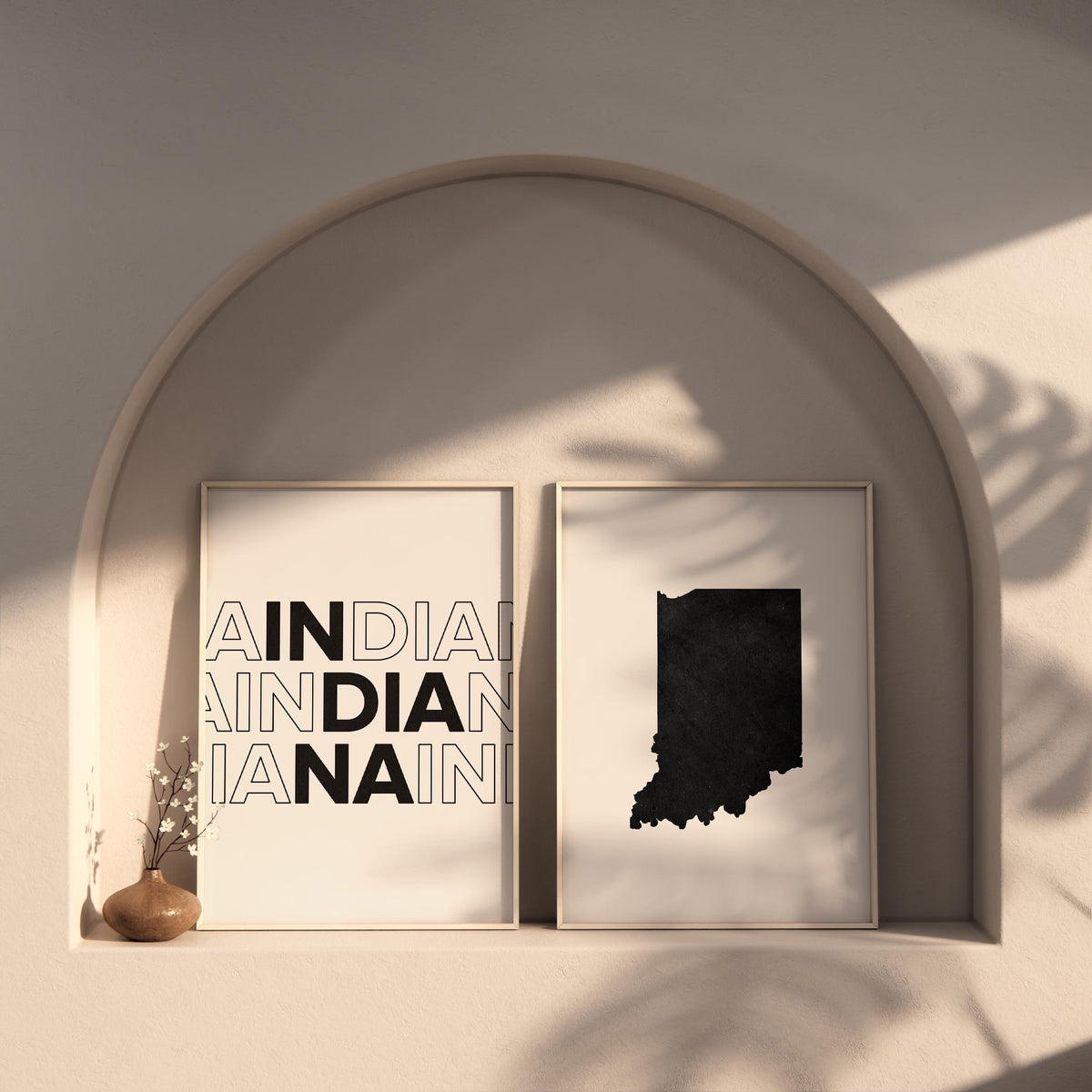 indiana map and typography wall art set - image 6