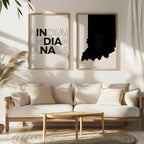 indiana map and typography wall art set - image 4