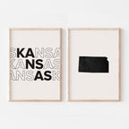 kansas map and typography wall art set - image 5