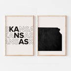 kansas map and typography wall art set - image 3