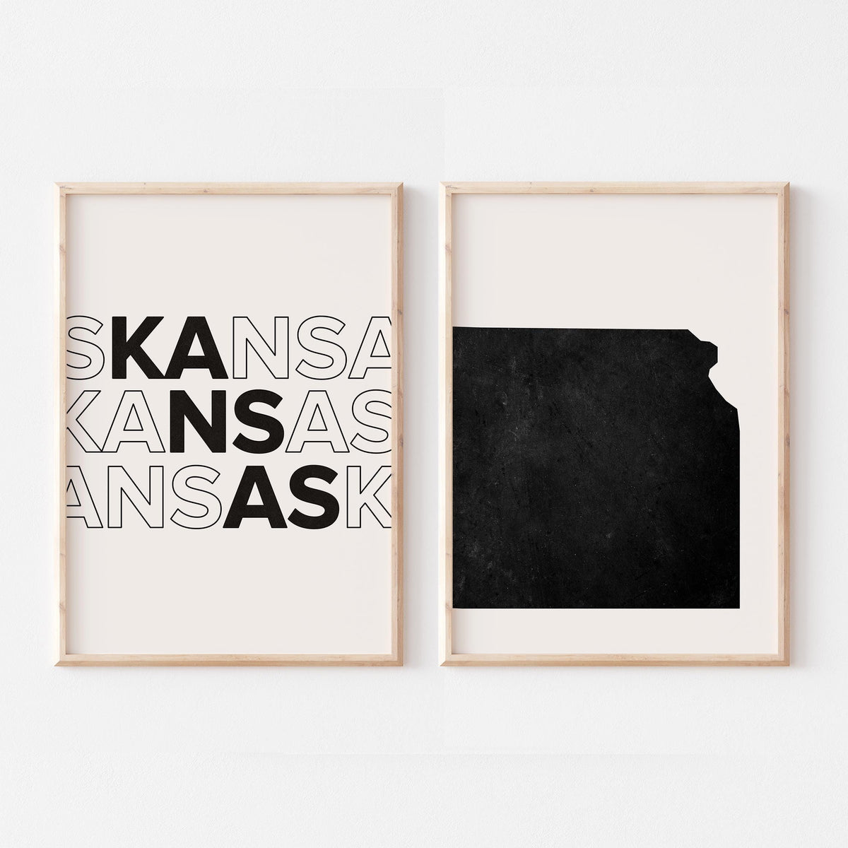 kansas map and typography wall art set - image 3