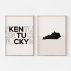 kentucky map and typography wall art set - image 1