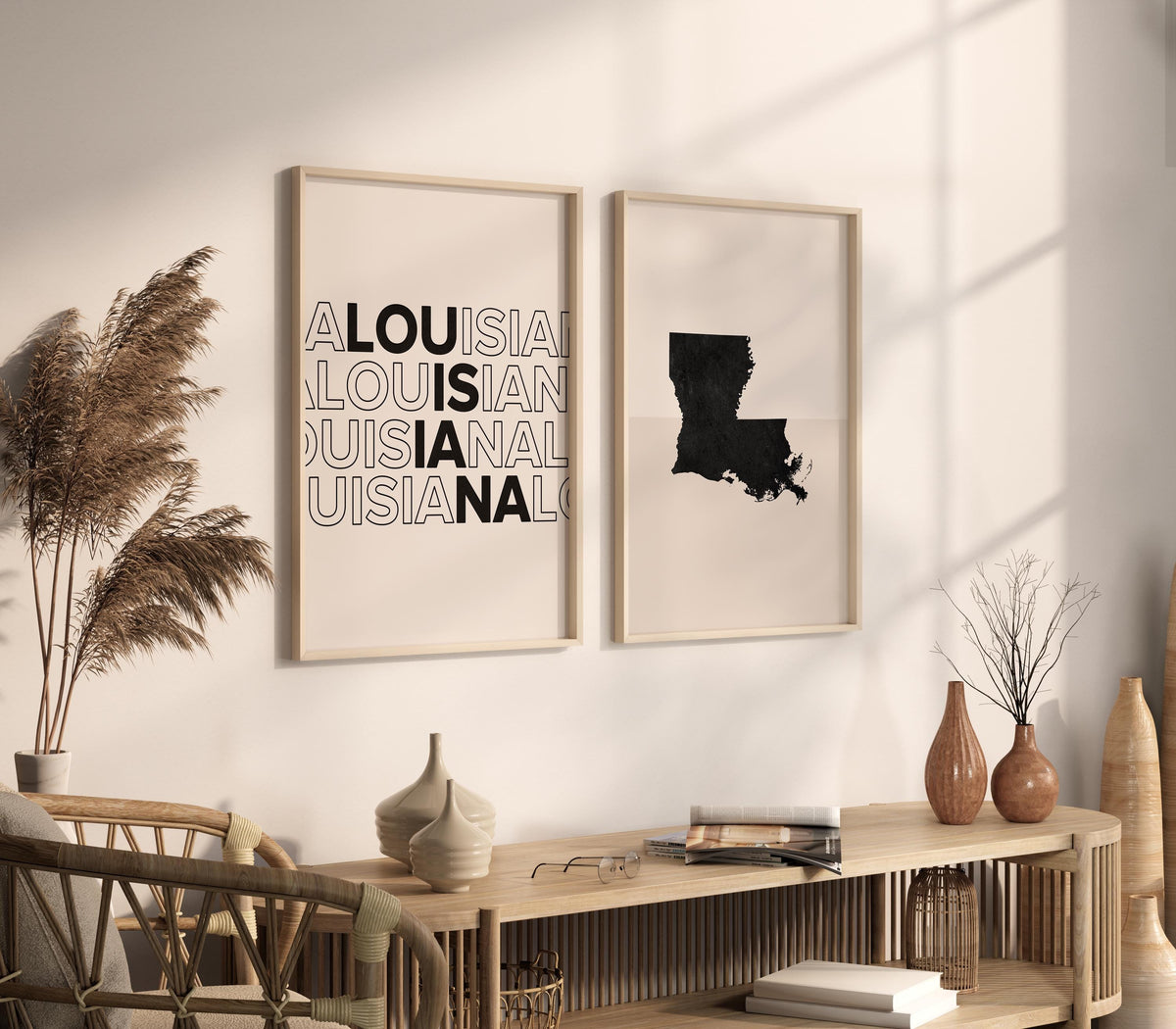 louisiana map and typography wall art set - image 2