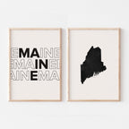maine map and typography wall art set - image 5
