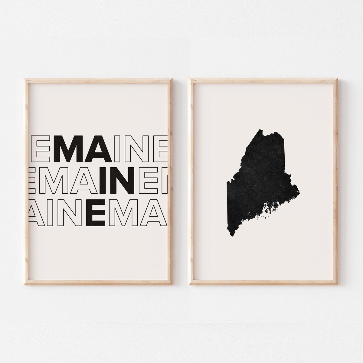 maine map and typography wall art set - image 5
