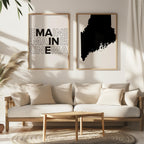 maine map and typography wall art set - image 4