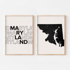 maryland map and typography wall art set - image 3