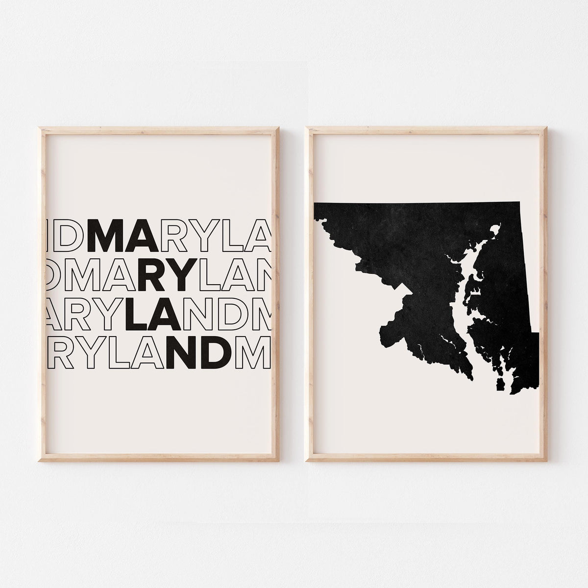 maryland map and typography wall art set - image 3