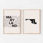maryland map and typography wall art set - image 5