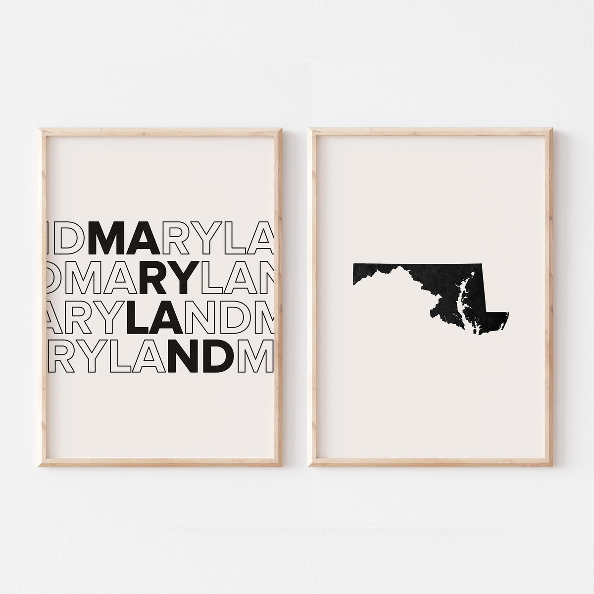 maryland map and typography wall art set - image 5