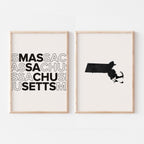 massachusetts map and typography wall art set - image 5