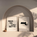 massachusetts map and typography wall art set - image 6
