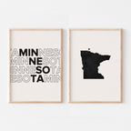 minnesota map and typography wall art set - image 5