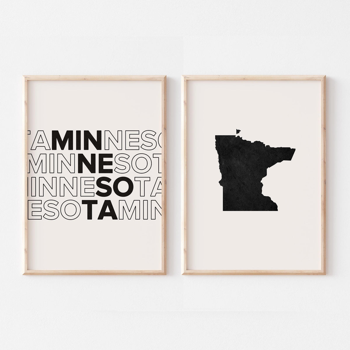 minnesota map and typography wall art set - image 5