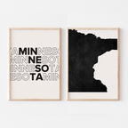 minnesota map and typography wall art set - image 3