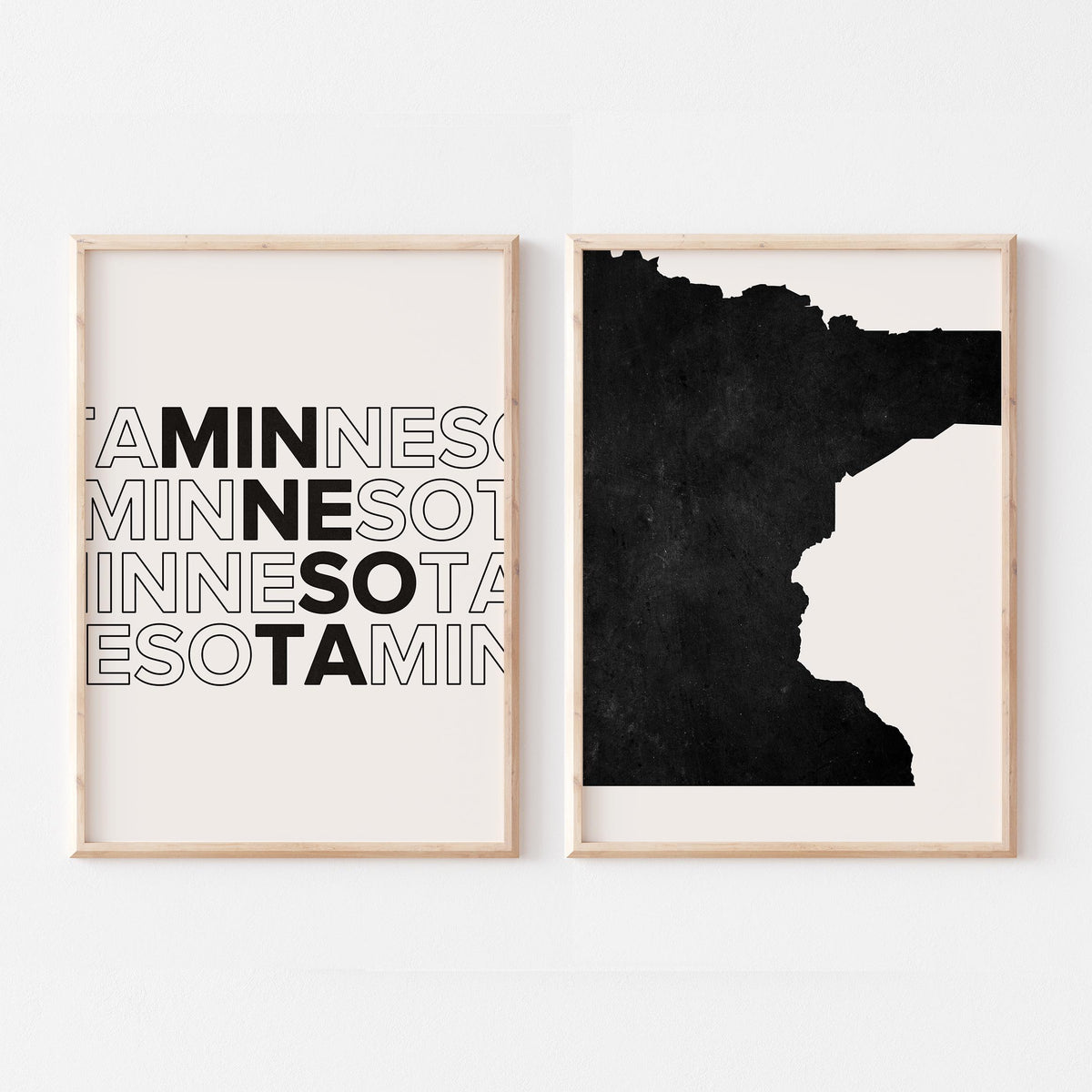 minnesota map and typography wall art set - image 3