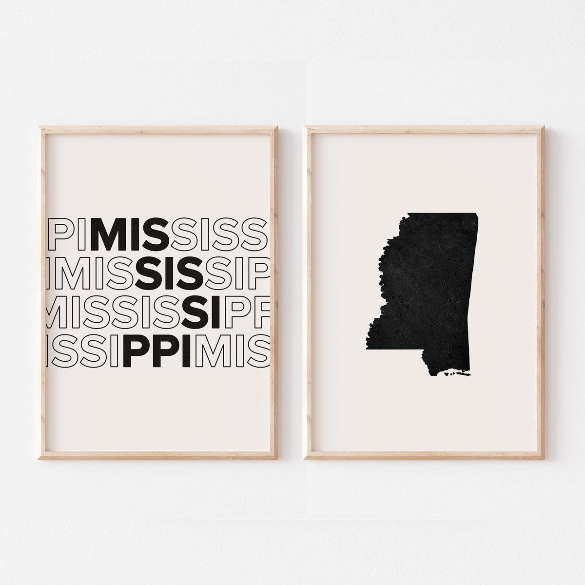 mississippi map and typography wall art set - image 5