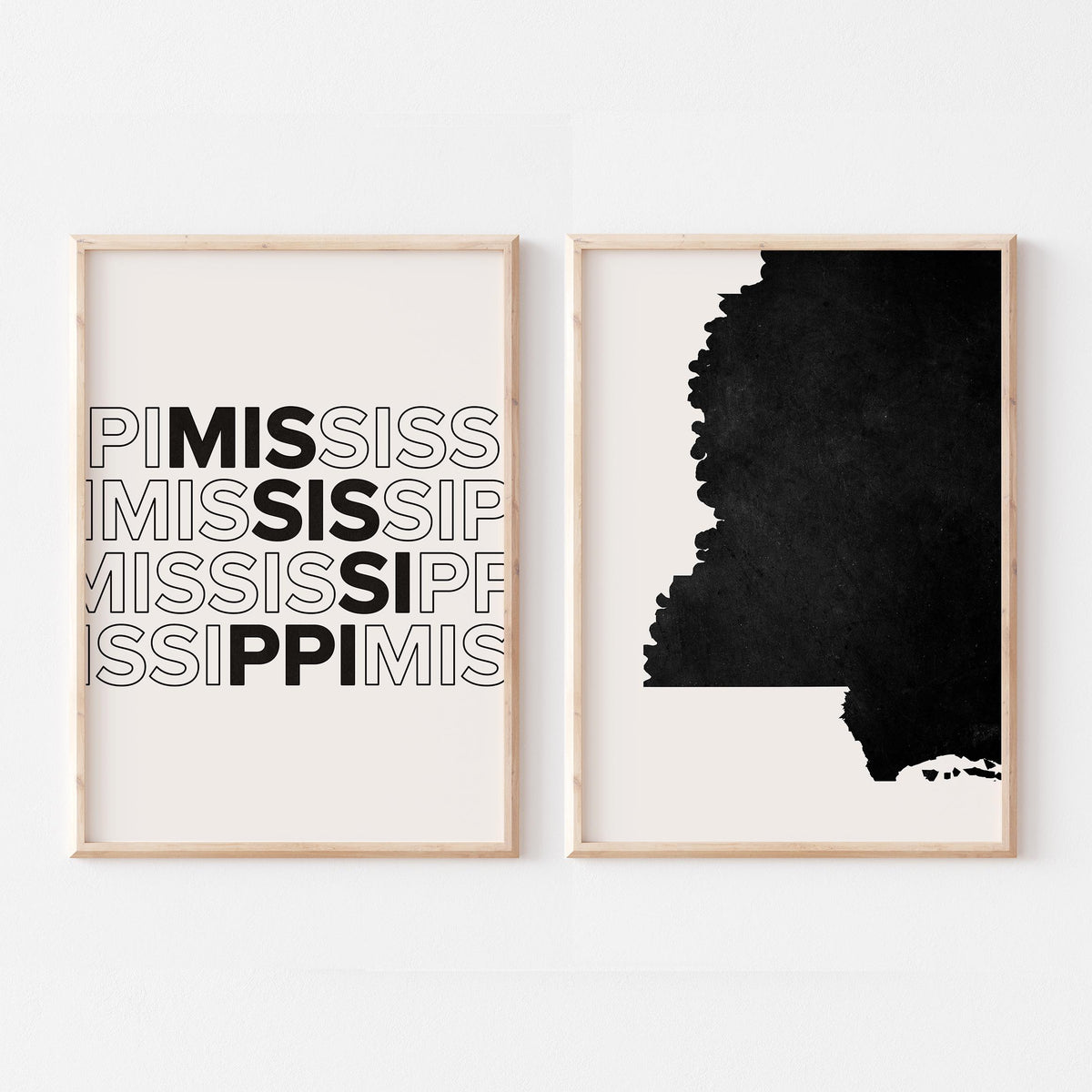 mississippi map and typography wall art set - image 3