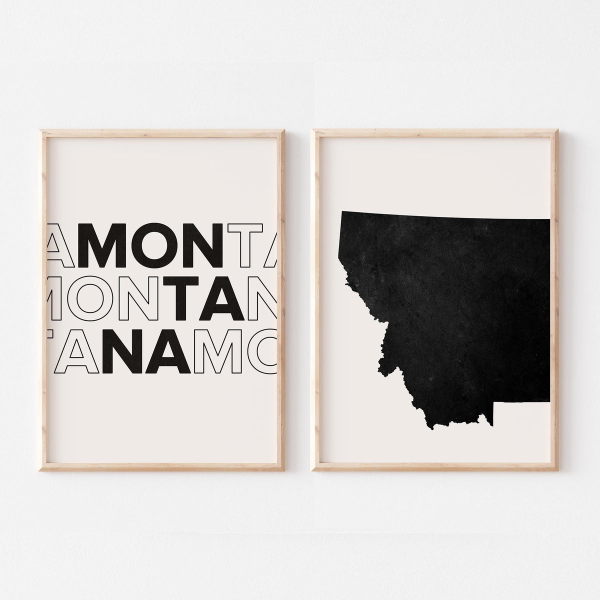montana map and typography wall art set - image 3