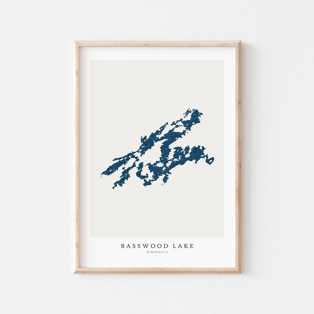 basswood lake minnesota map poster – minimalist lake wall art - image 2