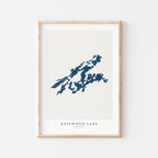 basswood lake minnesota map poster – minimalist lake wall art - image 2